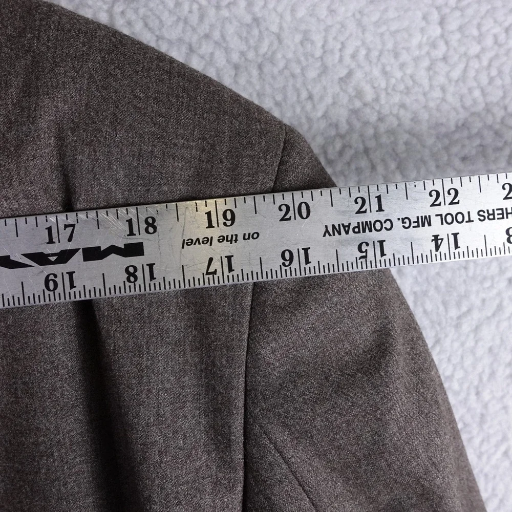 Armani‎ Collezioni Mens 44L Virgin Wool Blazer Sport Coat Brown Grey Made Italy